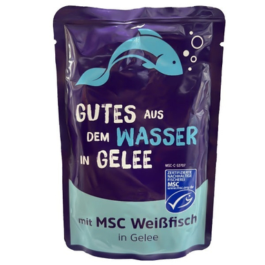 پوچ گربه بالغ کوشیدا طعم ماهی سفید در ژله وزن 85 گرم