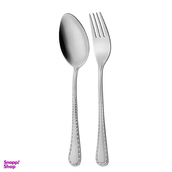 سرویس قاشق و چنگال 12 پارچه ناب استیل مدل برلین براق