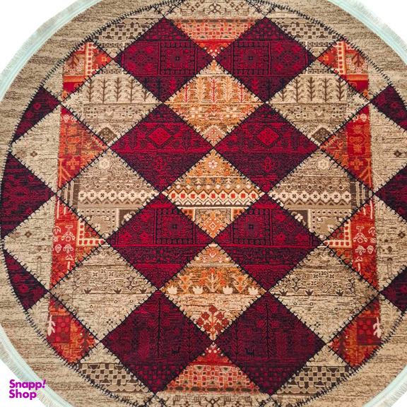 فرش ماشینی بزرگمهر کد 78003 رنگ زمینه گندمی