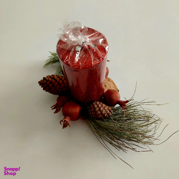 شمع کلاسیک مدل پایه درختی و میوه انار و کاج