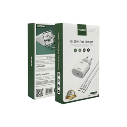 شارژر دیواری 25 وات موکسوم مدل MX-HC139 به همراه کابل تبدیل usb-C