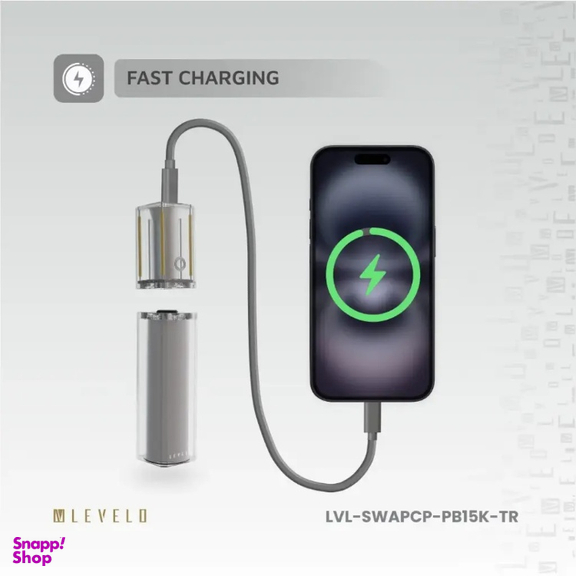 پاوربانک لولو مدل LVL-SWAPCP-PB15K-TR SwapCell PRO ظرفیت 15000 میلی آمپر ساعت