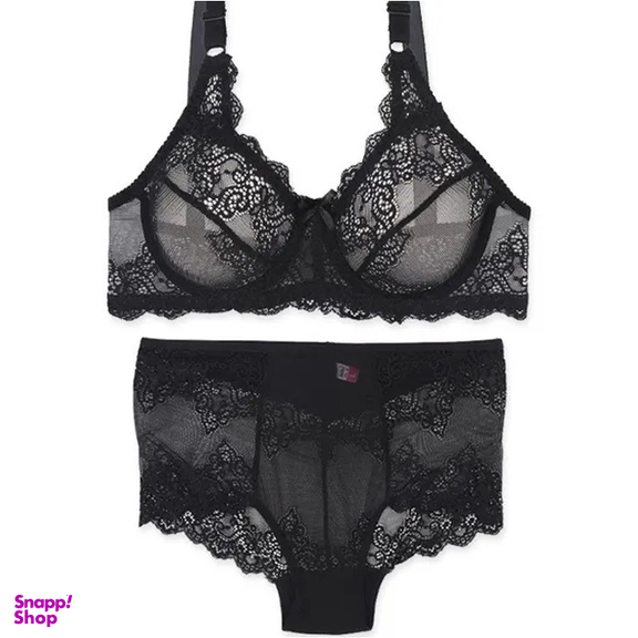 ست شورت و سوتین زنانه ژوبین کد 1166 رنگ مشکی