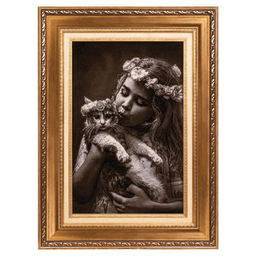 تابلو فرش دستباف سی پرشیا مدل دختر و گربه کد 903393