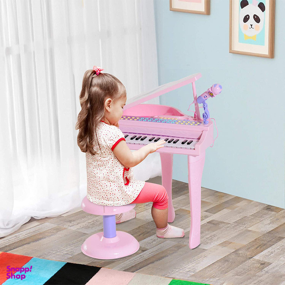 اسباب بازی موزیکال مدل پیانو پایه دار و میکروفون کد 88022