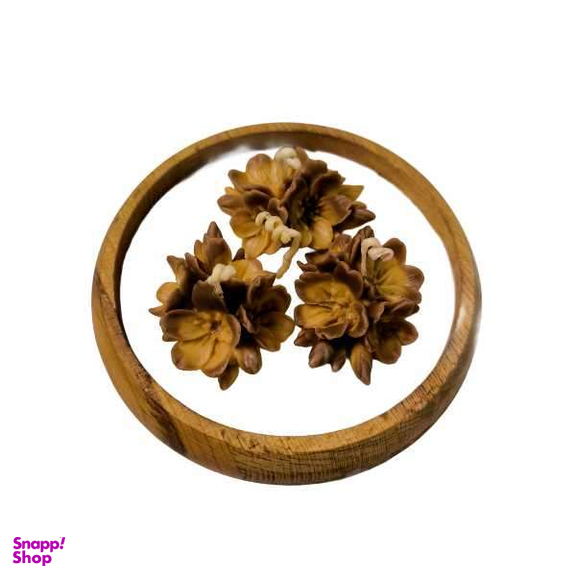 شمع دکوری مدل شات چوبی شکوفه دو رنگ کد 102