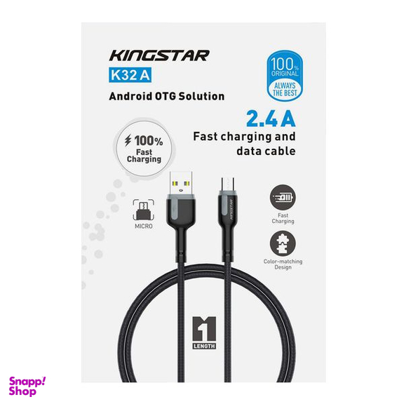 کابل تبدیل USB به microUSB کینگ استار مدل K32A طول 1 متر