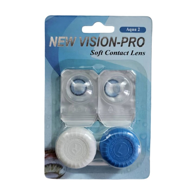 لنز چشم پرو نیو ویژن رنگ آبی اقیانوسی دور مشکی شماره 26 به همراه جالنزی