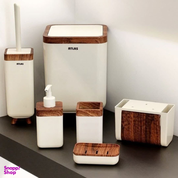 ست سرویس بهداشتی اطلس مدل ژیوار مجموعه ۶ عددی