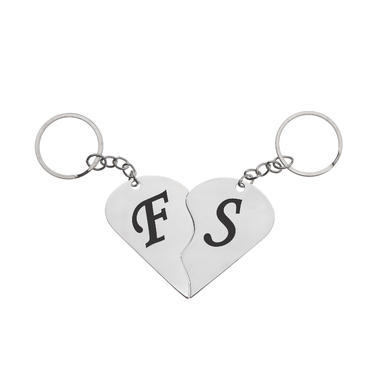 جاکلیدی گیلواره زراوشان مدل قلب دو تکه حرف F S