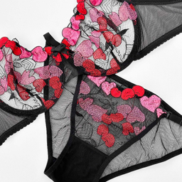 ست شورت و سوتین زنانه نوشه پوش کد 88807 رنگ مشکی قرمز