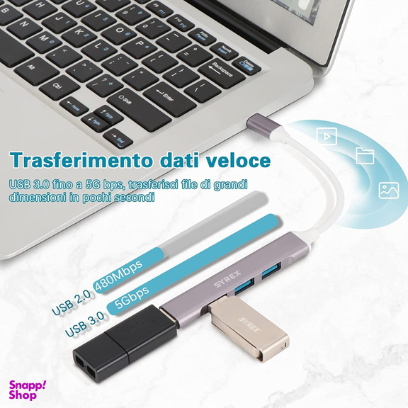 هاب 4 پورت USB سایرکس مدل SX-CU9003