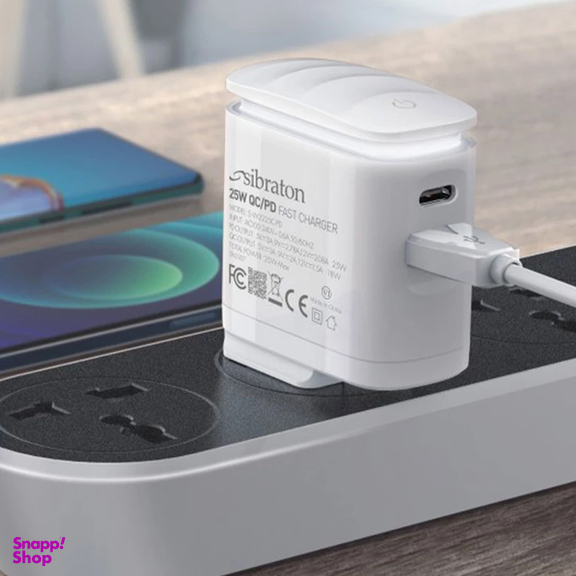 شارژر دیواری 25 وات سیبراتون مدل SW2225C PD به همراه کابل USB-C