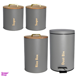 سرویس آشپزخانه 4 پارچه یونیک مدل درب چوبی دسته T کد 803