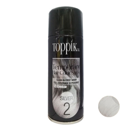 اسپری رنگ مو تاپیک هیر فیلر مدل Temporary حجم 150 میلی لیتر رنگ نقره ای