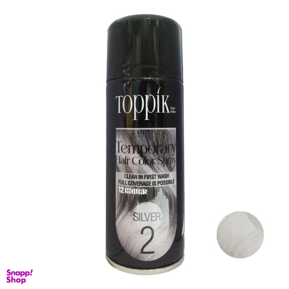 اسپری رنگ مو تاپیک هیر فیلر مدل Temporary حجم 150 میلی لیتر رنگ نقره ای