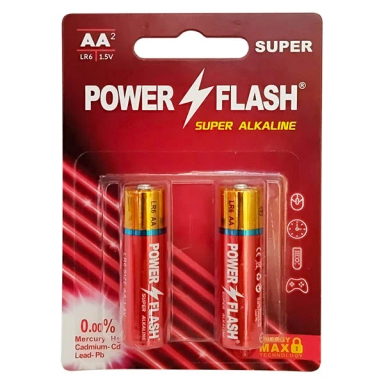 باتری نیم قلمی فلش مدل Super Alkaline بسته 2 عددی