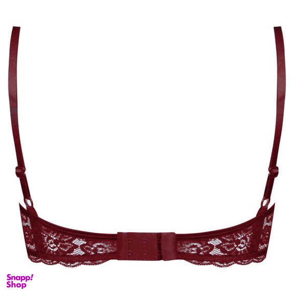 ست شورت و سوتین زنانه ماییلدا مدل فنردار گیپوری کد 4691-8585 رنگ زرشکی