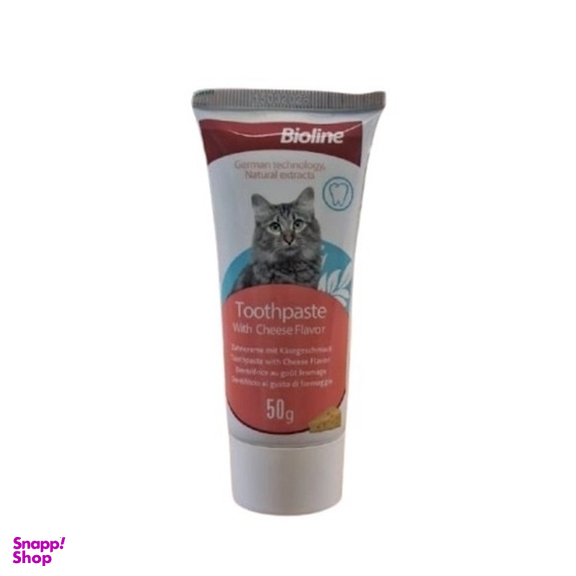 خمیر دندان گربه بایولاین مدل Tooth paste طعم پنیر کد 20943 وزن 50 گرم