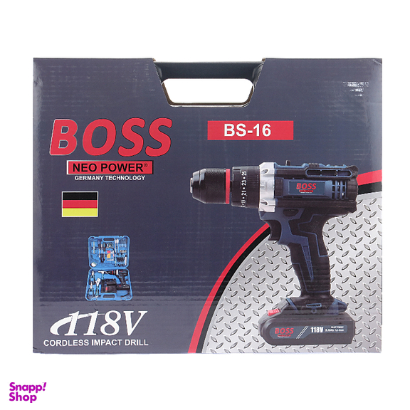 دریل چکشی باس مدل BS-16 مجموعه 118 عددی