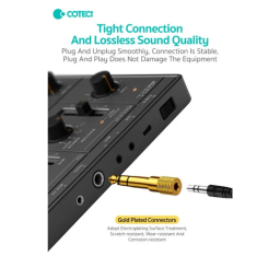 مبدل جک 3.5 میلی متری به جک 6.5 میلی متری کوتتسی مدل 76002