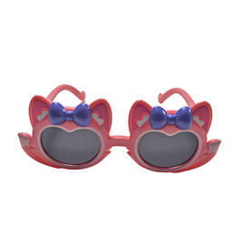 عینک آفتابی دخترانه مدل عروسکی گربه ای رنگ صورتی