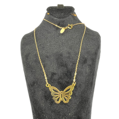 گردنبند طلا 18 عیار زنانه طرح پروانه کد 19