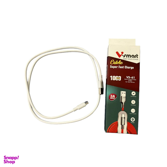 کابل دیتا USB به MicroUSB وی اسمارت مدل VS-61 طول 1 متر