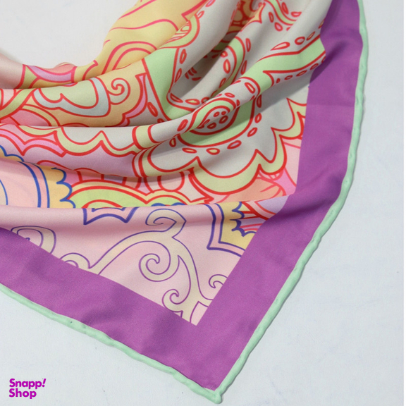 روسری زنانه آنالیا مدل ابریشم مزونی کد a-5077