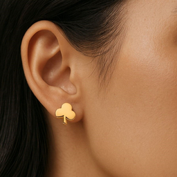 گوشواره میخی طلا 18 عیار زنانه زرلاین مدل برگ کد E-500005