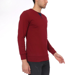 تیشرت راحتی آستین بلند مردانه مدل GD-s-17675361 رنگ زرشکی