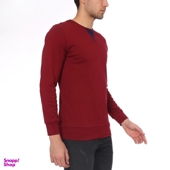 تیشرت راحتی آستین بلند مردانه مدل GD-s-17675361 رنگ زرشکی