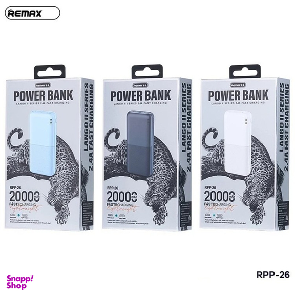 پاوربانک ریمکس مدل RPP-26 ظرفیت 20000 میلی آمپر ساعت