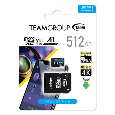 کارت حافظه MicroSDXC تیم گروپ مدل Elite UHS-I U1 ظرفیت 512 گیگابایت به همراه آداپتور