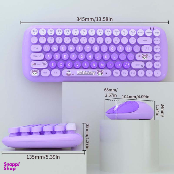 کیبورد و ماوس بی سیم مافی مدل candy fashion multicolor