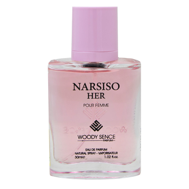 عطر جیبی زنانه وودی سنس مدل NARSISO HER حجم 30 میلی‌لیتر