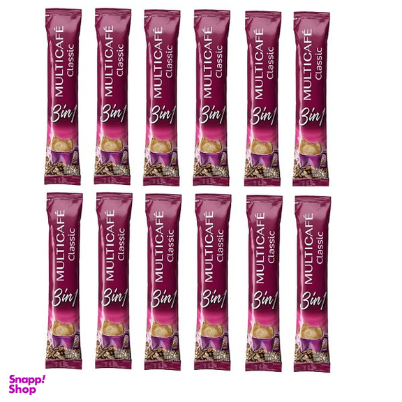 کافی میکس 3 در 1 مولتی کافه وزن 18 گرم بسته 12 عددی