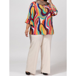 بلوز آستین سه ربع زنانه برنس مدل 40108 رنگ صورتی