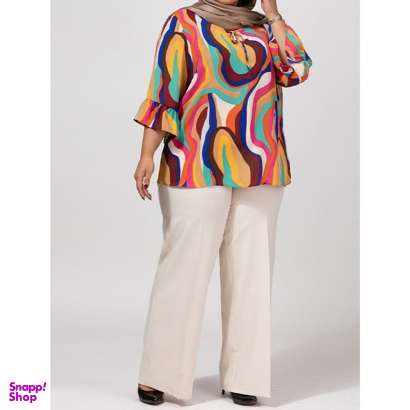 بلوز آستین سه ربع زنانه برنس مدل 40108 رنگ صورتی