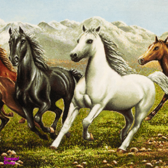 فرش دستباف دیوارکوب سی پرشیا مدل گله اسب کد 903366 سایز 123×56 سانتی متر