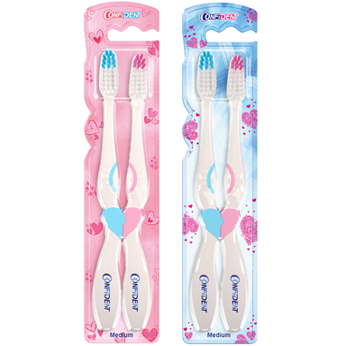 مسواک کانفیدنت مدل CT-Biform برس متوسط مجموعه ۲ بسته ۲ عددی