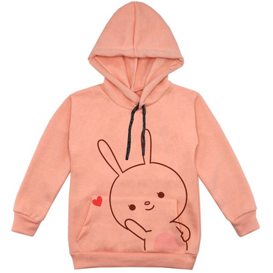 هودی دخترانه مدل خرگوش F163 رنگ گلبهی