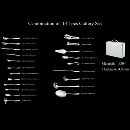 سرویس قاشق و چنگال 142 پارچه جی فی نی مدل 605-LUXURY