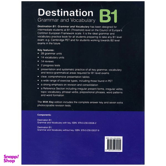 کتاب Destination B1 Grammar & Vocabulary اثر Malcolm Mann and Steve Taylore-Knowles انتشارات زبان مهر