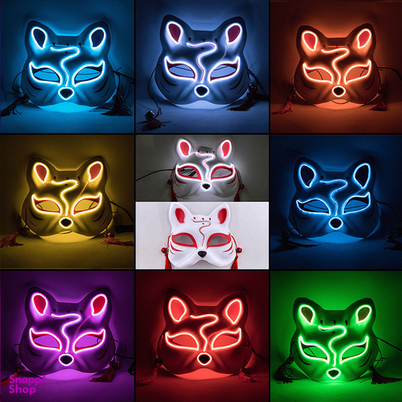 ماسک ایفای نقش مدل چراغ دار طرح روباه کد Neon1