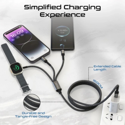 کابل شارژر و دیتا چند منظوره پرومیت مدل ICHARGE-TRIO طول 1 متر