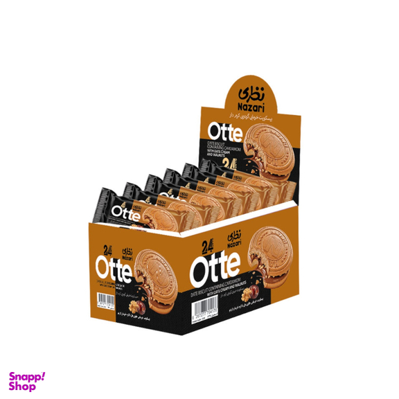 بیسکوییت کرمدار خرما گردویی نظری وزن 60 گرم بسته 24 عددی