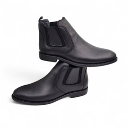 نیم بوت مردانه چرم ریباری مدل Z23 رنگ مشکی