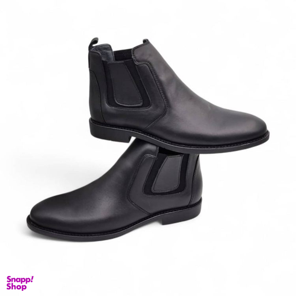 نیم بوت مردانه چرم ریباری مدل Z23 رنگ مشکی