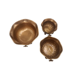 شکلات خوری برنجی مدل چکشی کد 7132-3 مجموعه 3 عددی